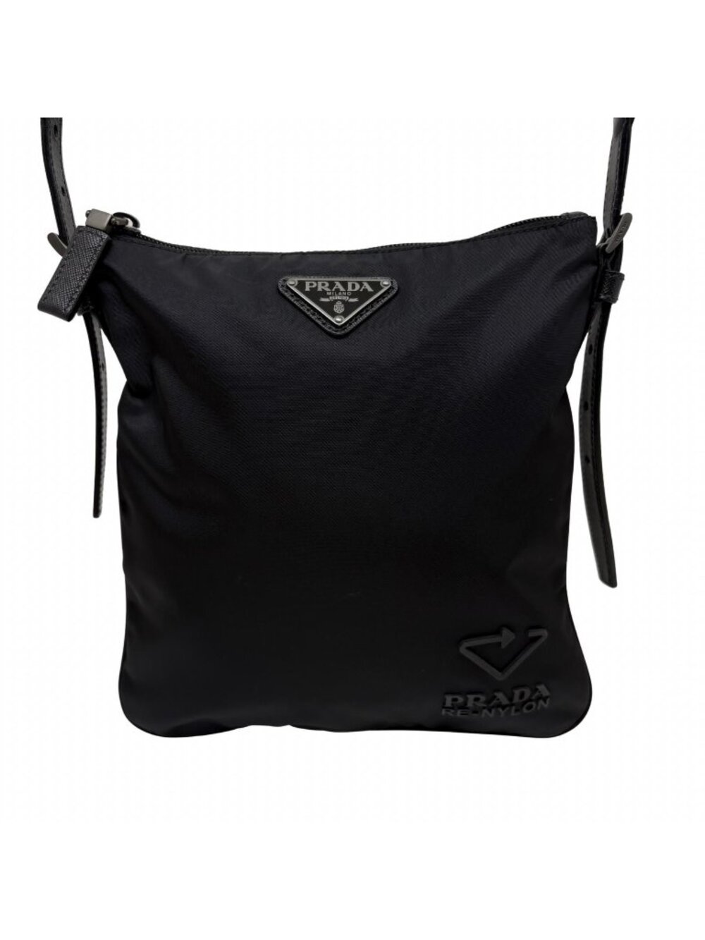 Prada Re-Nylon Shoulder Bag Nylon Saffiano Black